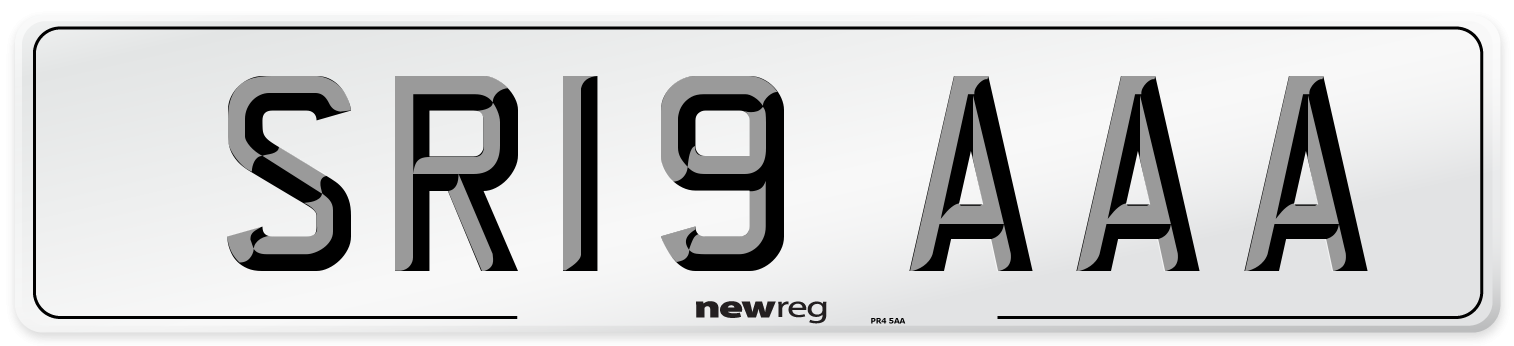 SR19 AAA Number Plate from New Reg